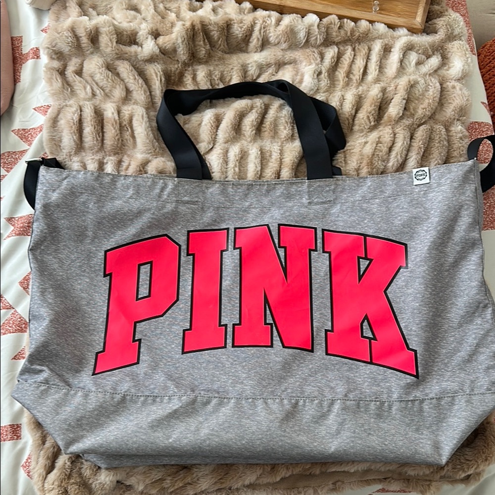 Pink Gray Tote Bag